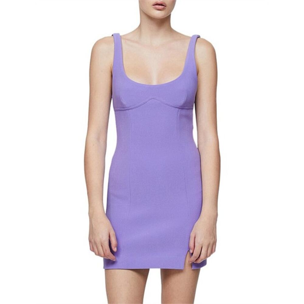 Bec + Bridge Marisol Scoop Neck Stretch Bonded Crepe Mini Dress Purple Size 2
